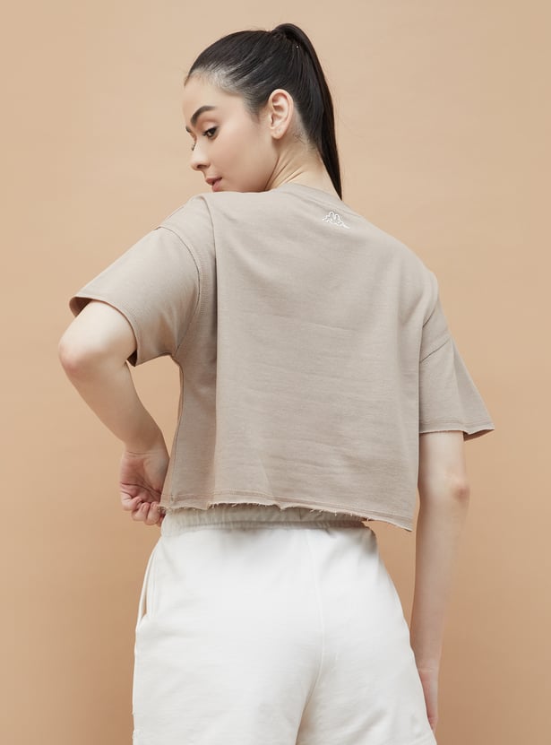 Women’s Sports Crop T Shirt Printed Athletic Top for Running Training and Workouts