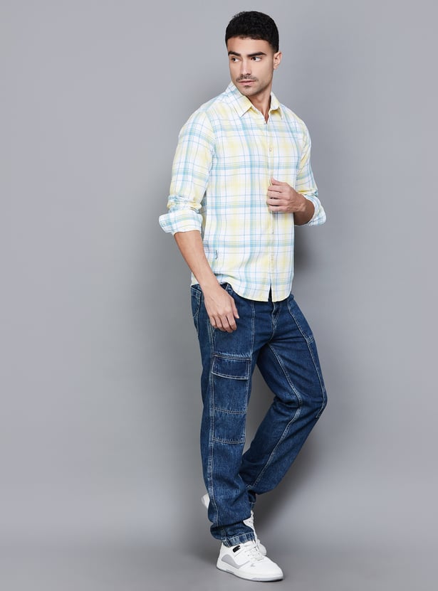 Relaxed Style Washed Madrid Cargo Jeans Regular Straight Fit with Multiple Pockets