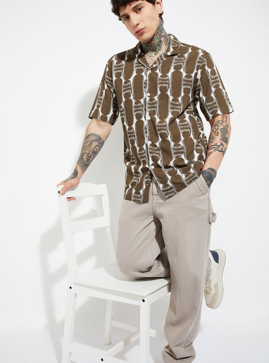 Men’s Casual Printed Resort Shirt for Summer & Beach Wear