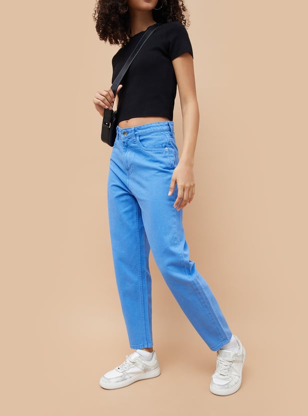 Fashionable Women’s Straight Fit Coloured Denim for Outings - Copy