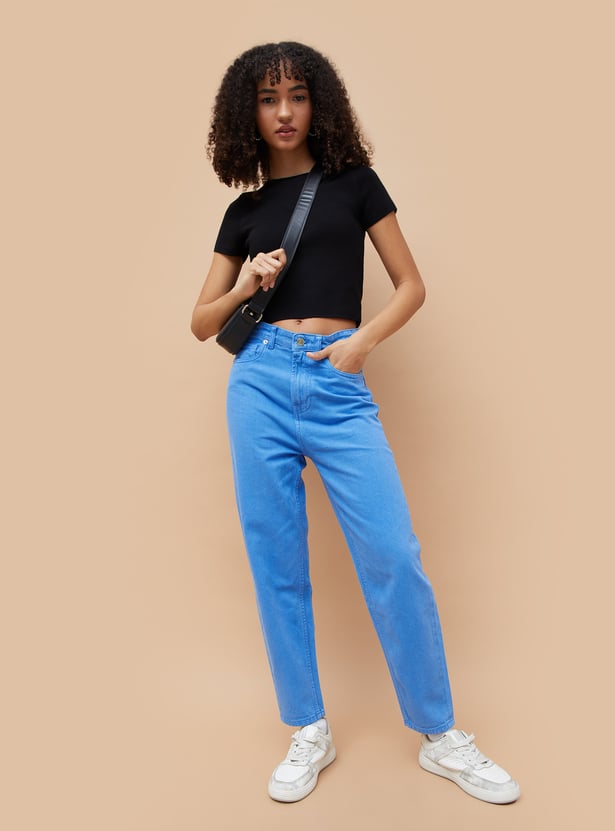 Fashionable Women’s Straight Fit Coloured Denim for Outings - Copy