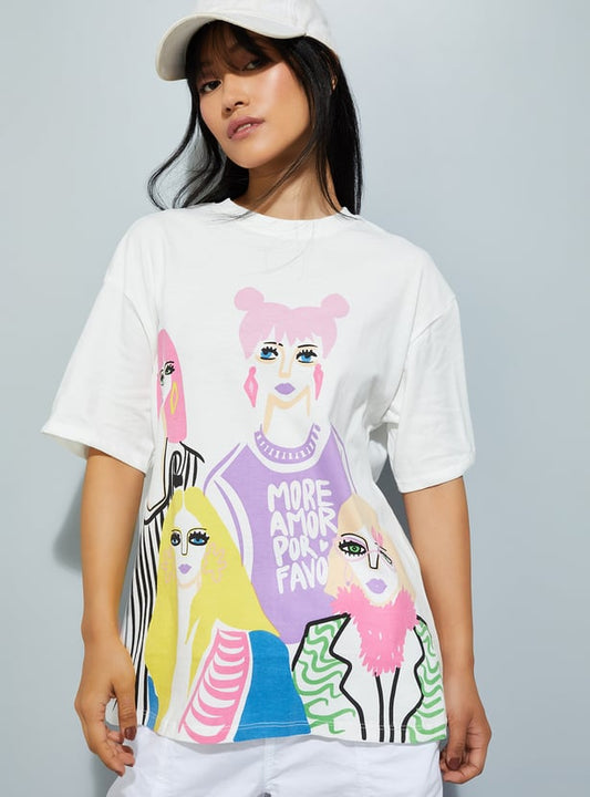 Casual Women’s Printed T-shirt Trendy Relaxed Fit Comfortable Tee for Outings and Travel