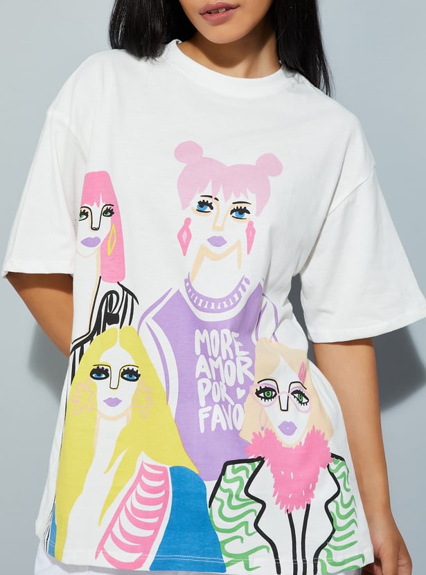 Casual Women’s Printed T-shirt Trendy Relaxed Fit Comfortable Tee for Outings and Travel