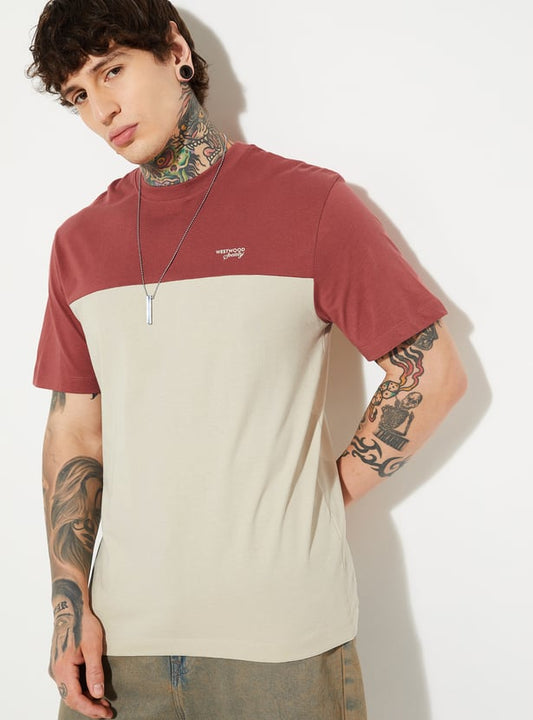 Men’s Colourblock T-Shirt Regular Fit Comfortable Everyday Wear