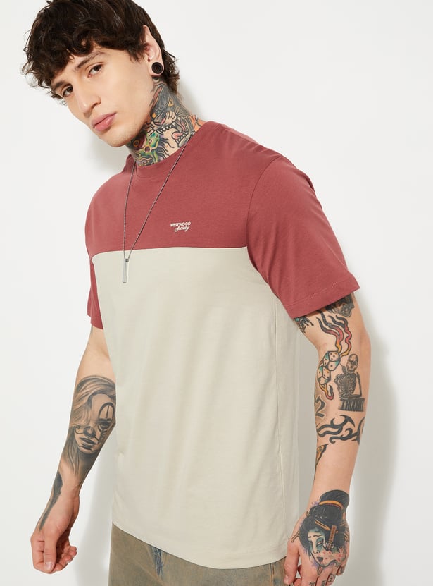Men’s Colourblock T-Shirt Regular Fit Comfortable Everyday Wear