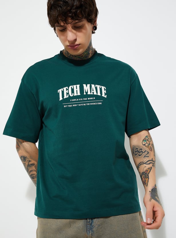 Casual Back Print Oversized T-Shirt for Men Summer & Travel