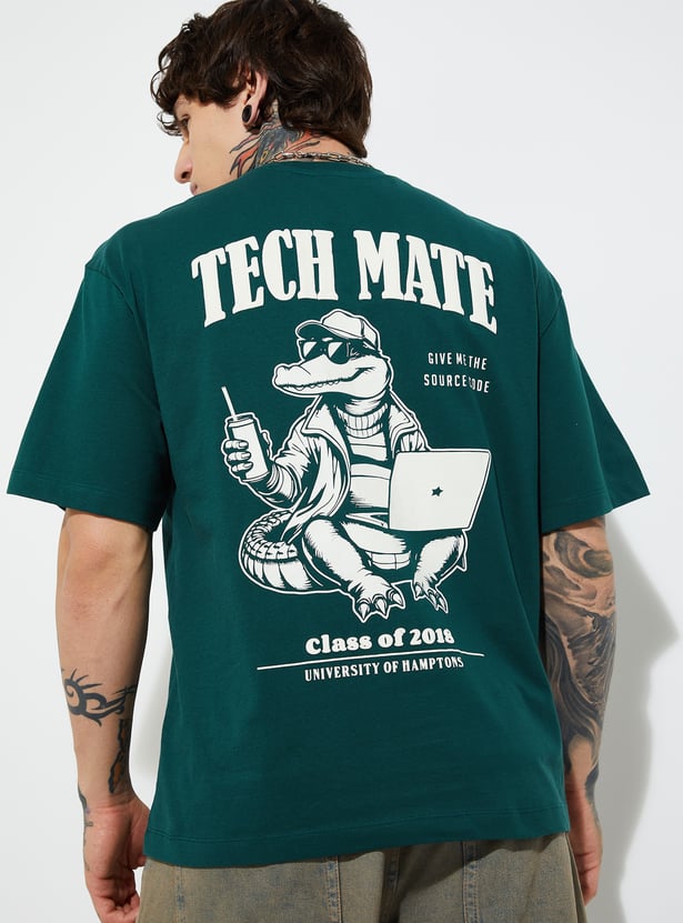 Casual Back Print Oversized T-Shirt for Men Summer & Travel