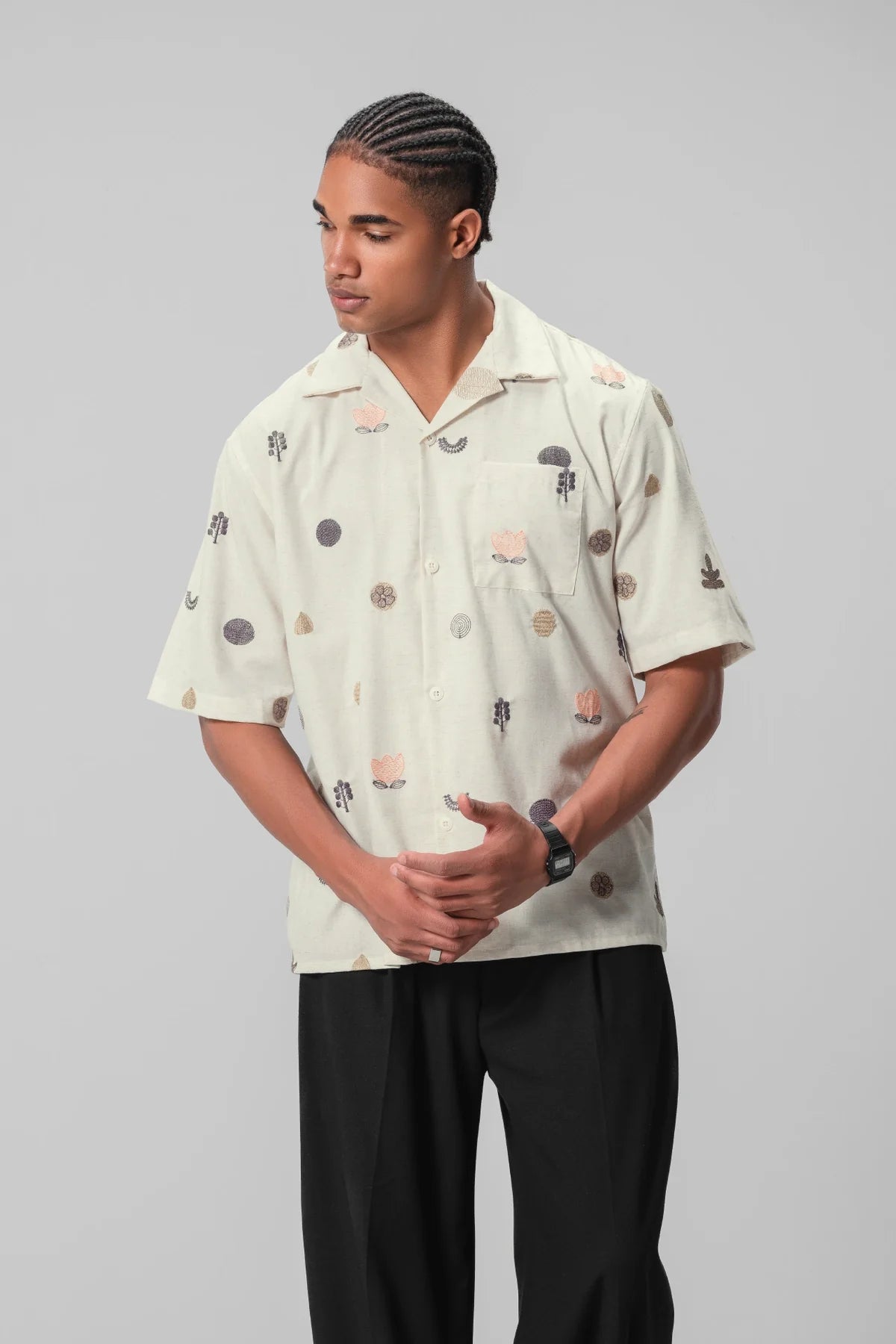 Unisex Cream All Over Print Shirt Trendy and Comfortable