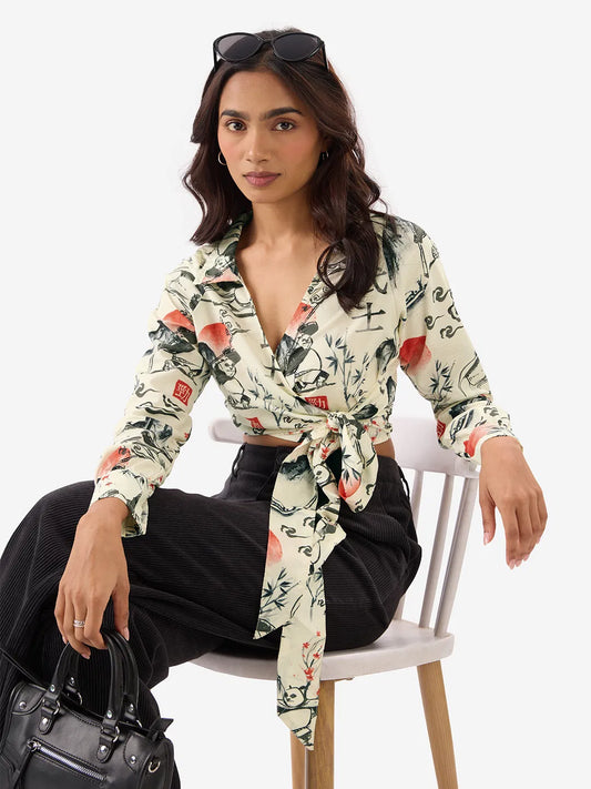 Vibrant Kung Fu Panda Cropped Top for Women Party & Casual Outings