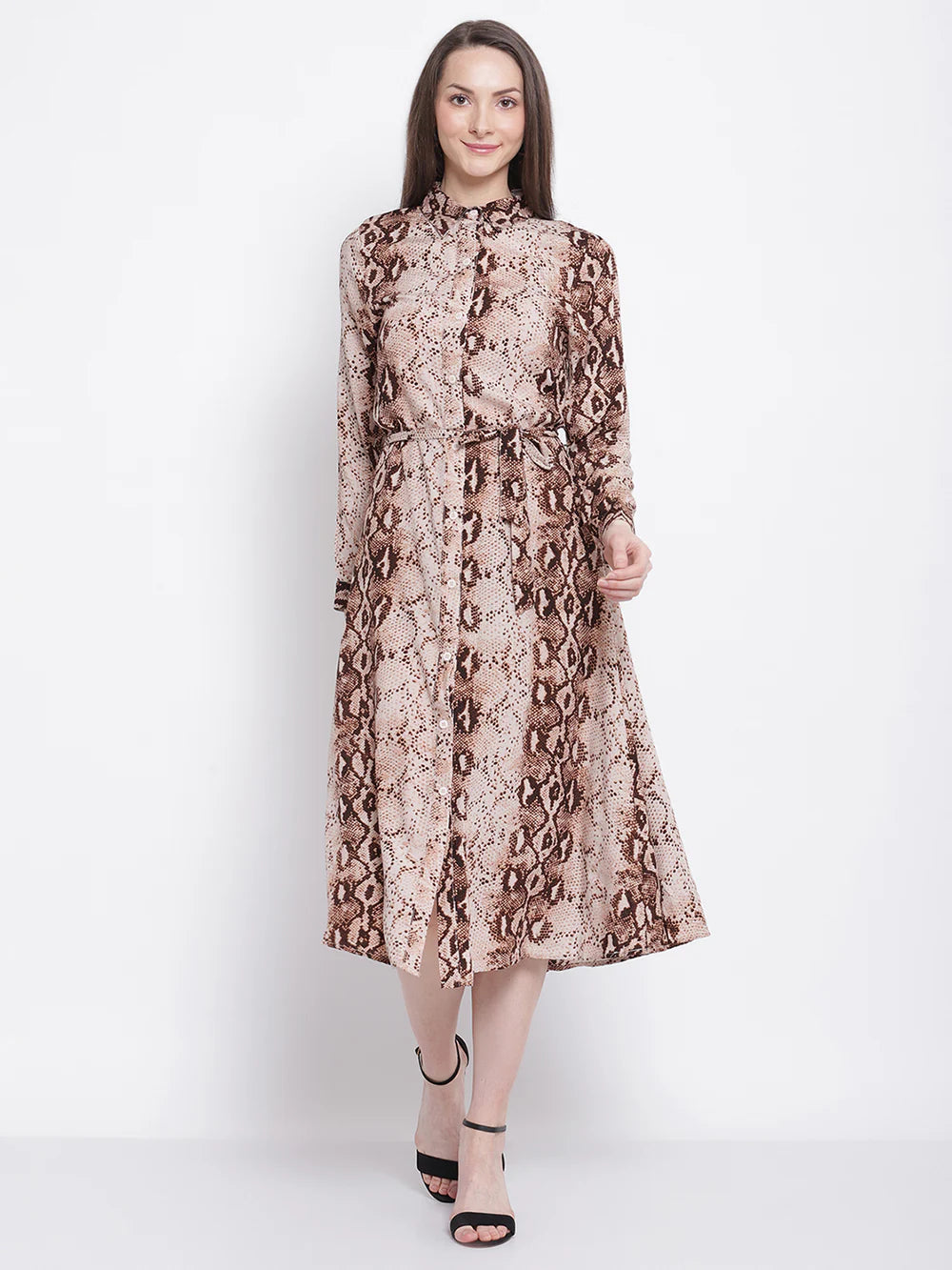 Stunning Women’s Leopard Print Dress in Knee-Length with Elegant Finish