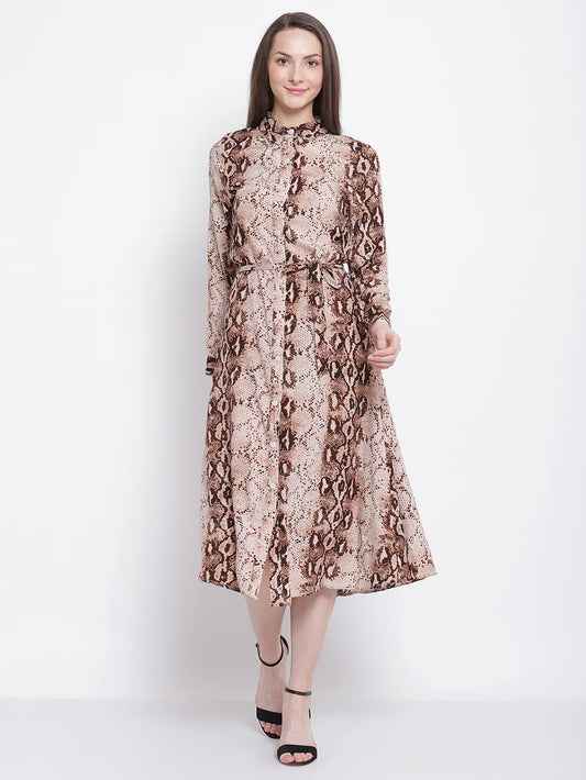 Stunning Women’s Leopard Print Dress in Knee-Length with Elegant Finish