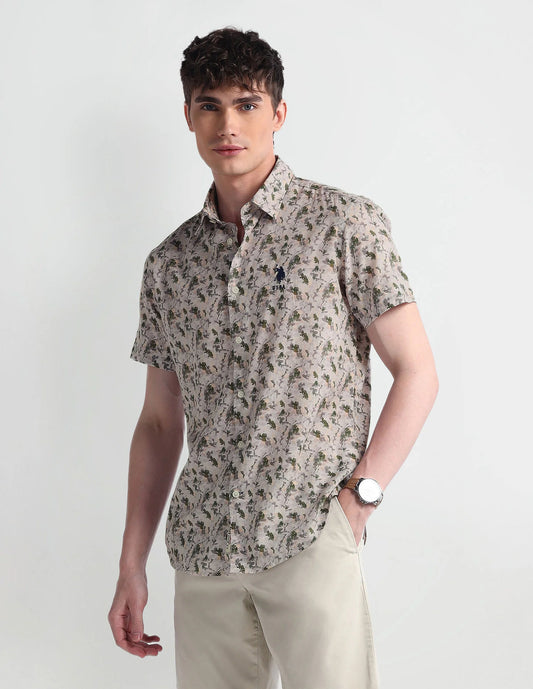 Men’s Fashionable Floral Print Shirt for Summer and Festive Occasions