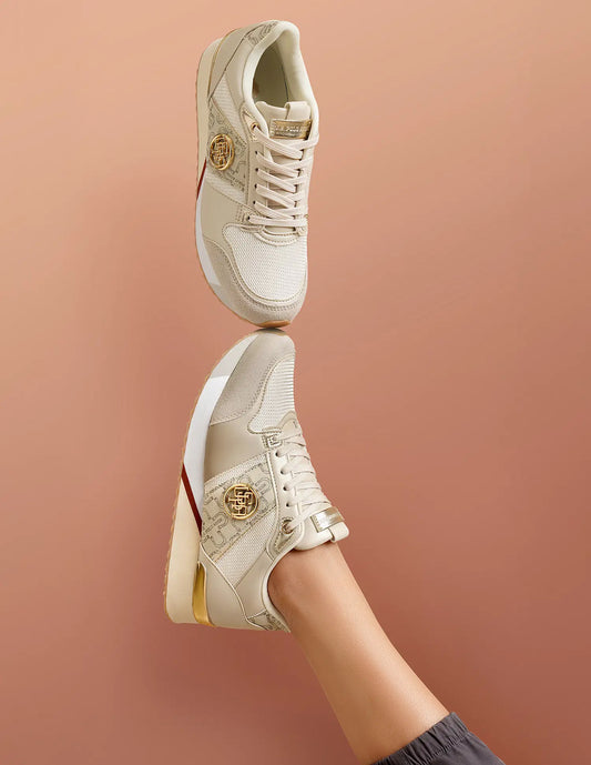 Fashion Forward Women Stella Sneakers with Metallic Panel Design