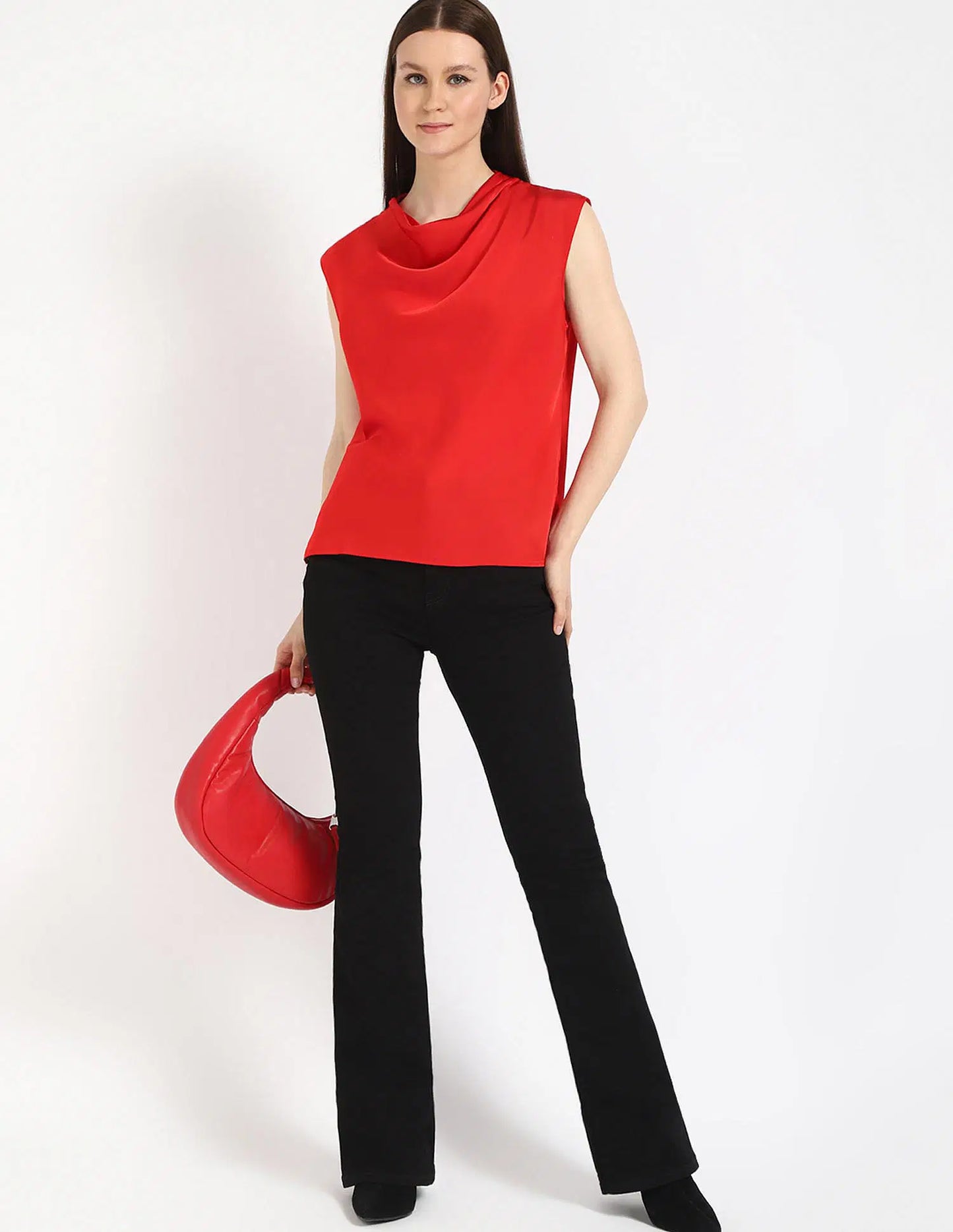 Comfortable and Stylish Red Solid Top for Women Daily Wear