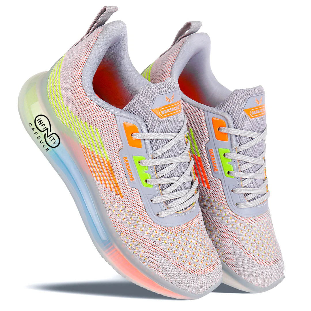 Versatile Grey Sports Running Sneakers for Men Perfect for Gym and Outdoors