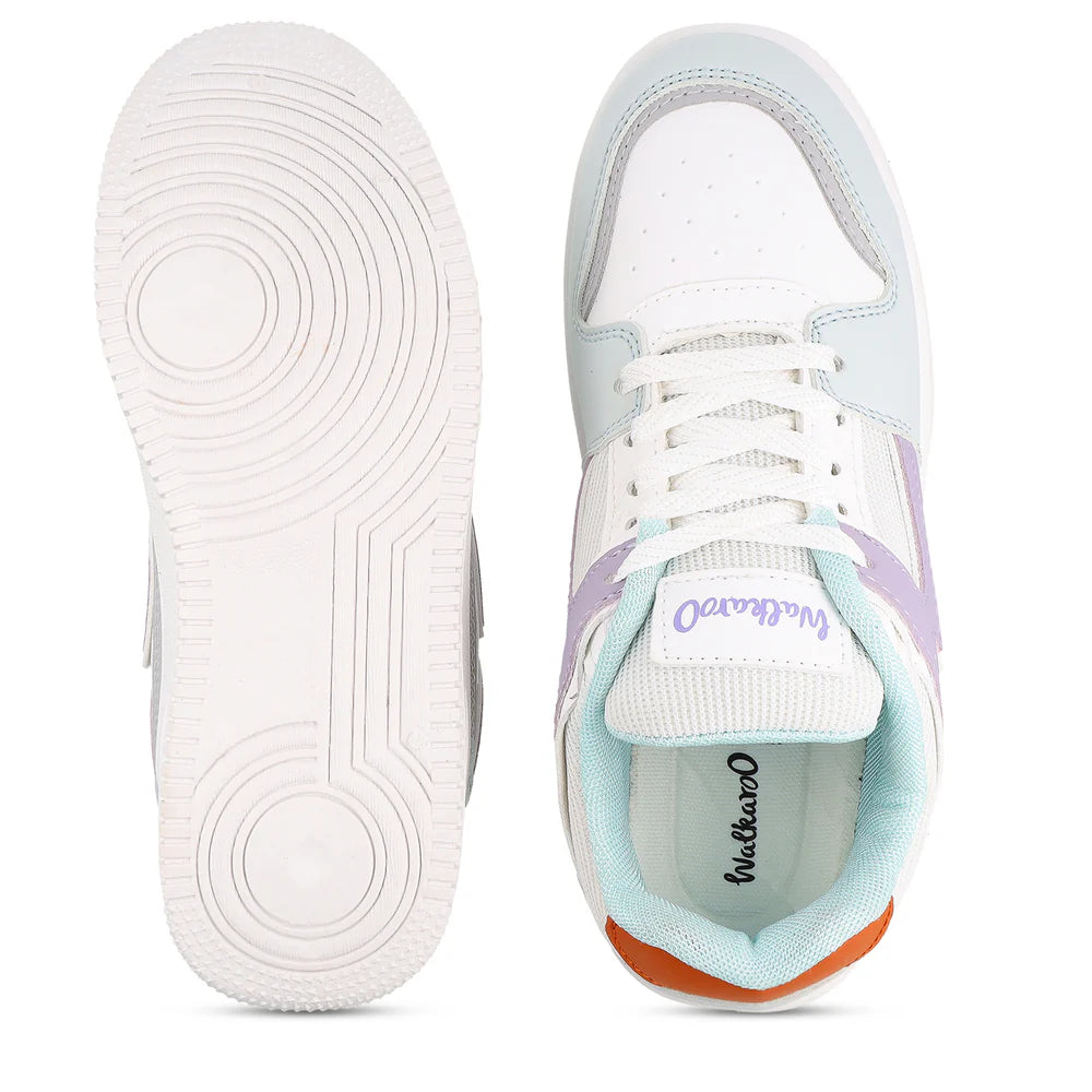 White Lavender Women’s Sneakers Stylish and Comfortable Sports Shoes