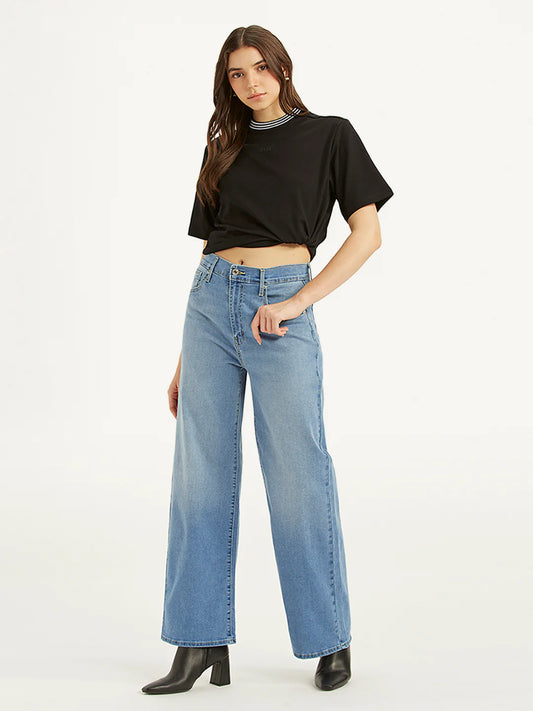 Stylish Mile High Blue Jeans for Women with Comfortable Wide Leg Fit
