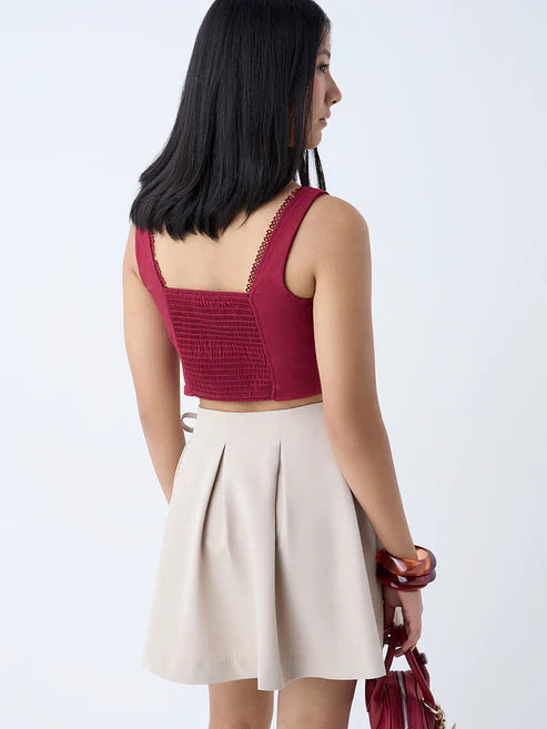Modern Burgundy Corset Top for Women with Fashion-Forward Design