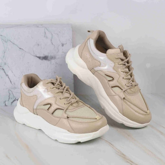 Comfortable and Lightweight Women Beige Casual Sneakers for Walking and Travel