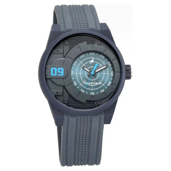 Trendy Men’s Black Dial Analog Watch Comfortable Quartz Silicone Strap