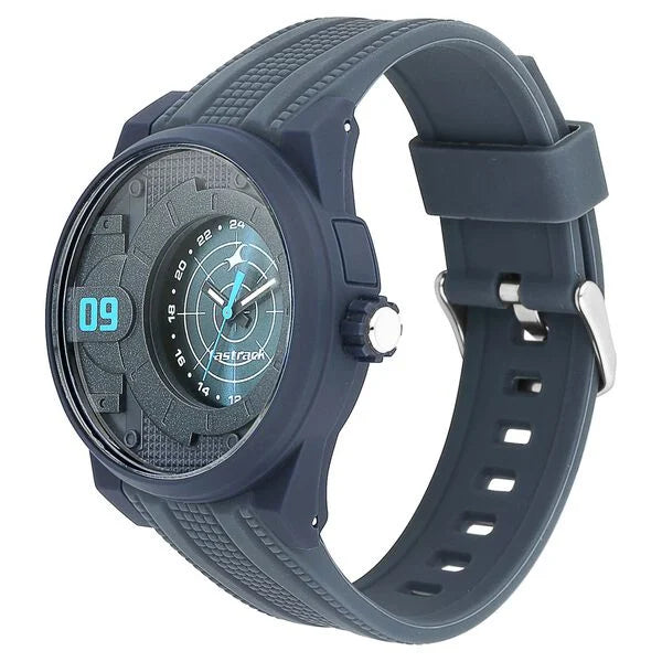 Trendy Men’s Black Dial Analog Watch Comfortable Quartz Silicone Strap