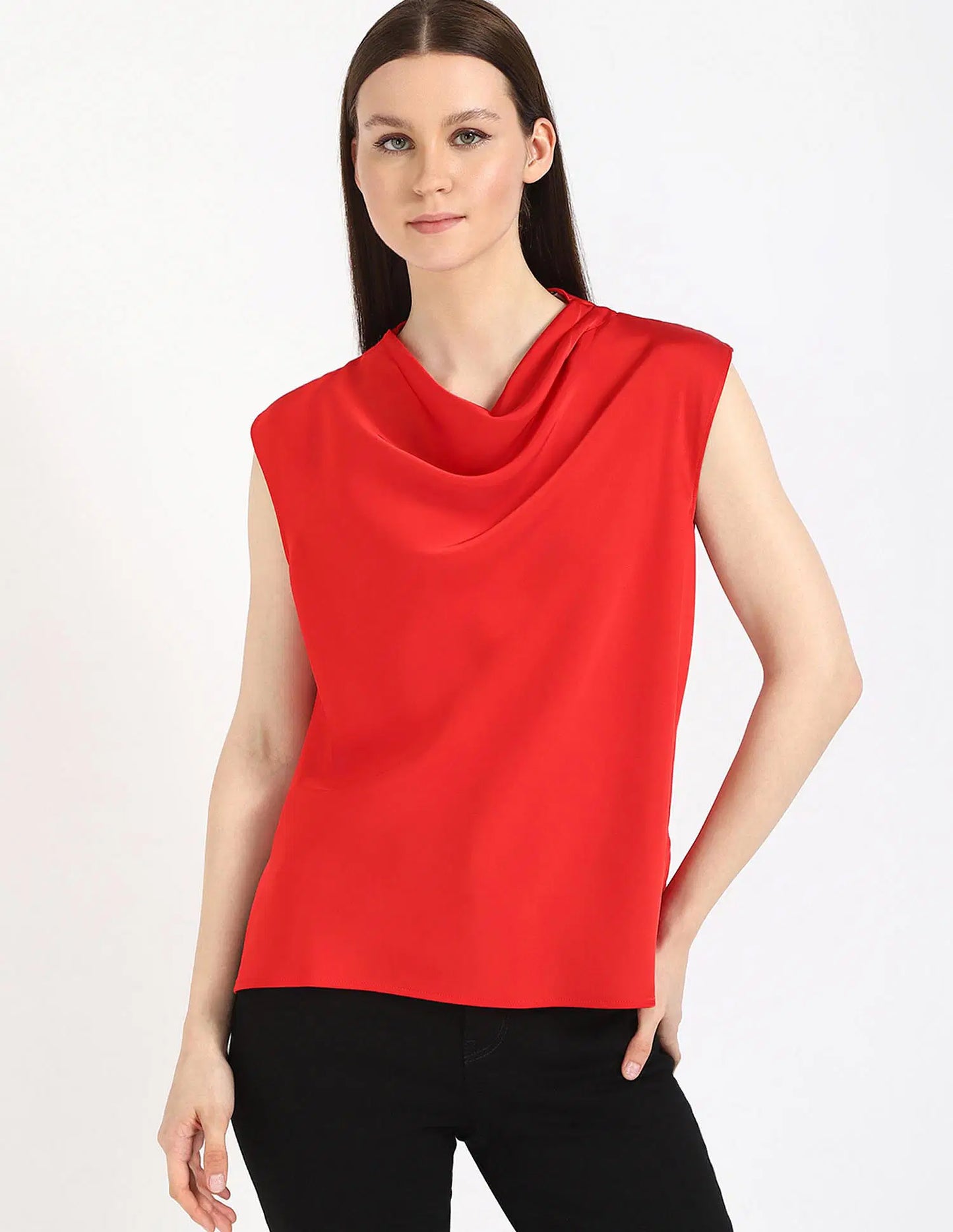 Comfortable and Stylish Red Solid Top for Women Daily Wear