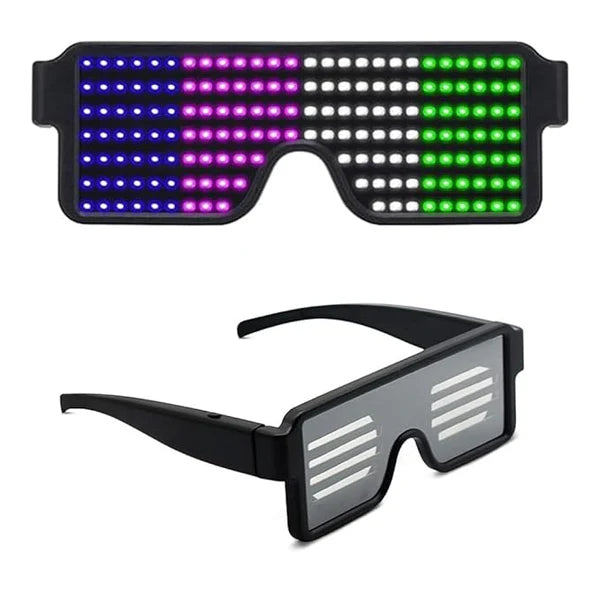USB Rechargeable LED Party Glasses with Neon Glow and 11 Flashing Patterns