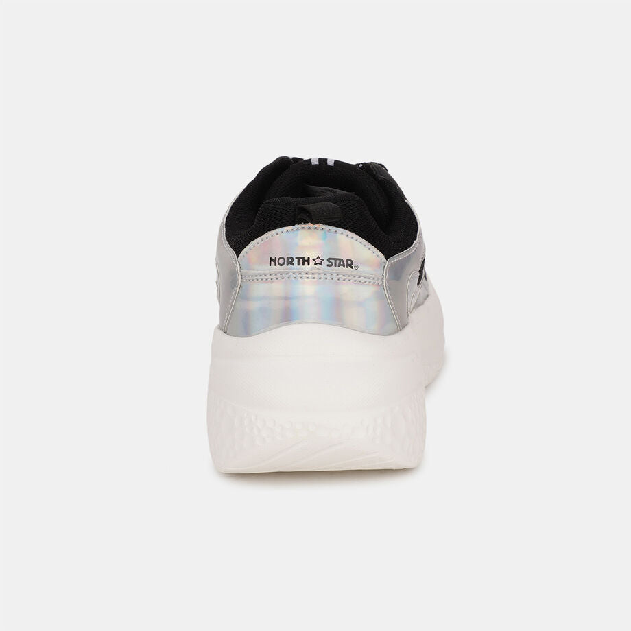 Trendy Black Textured Casual Sneakers Women Comfortable Fit