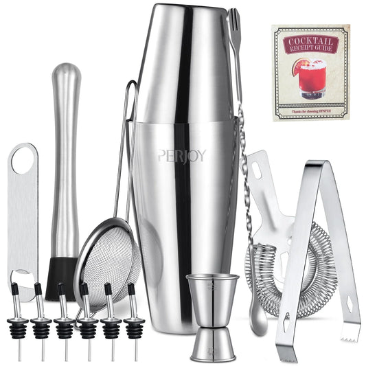 16 Piece Cocktail Shaker Set Full Bar Tools for Home and Parties