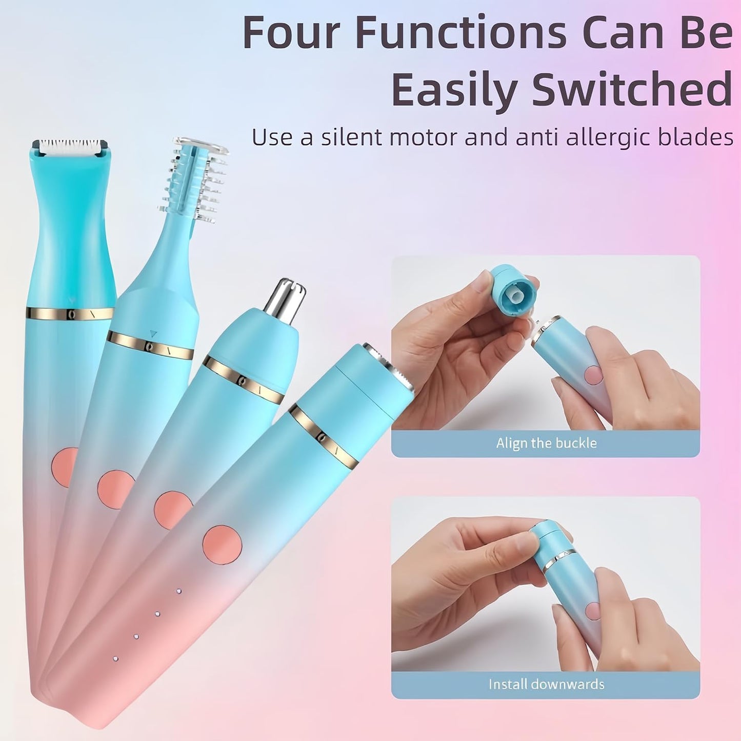 Women's Eyebrow and Facial Hair Trimmer Electric Rechargeable
