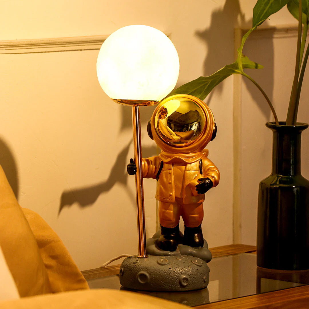 Space Inspired Astronaut Moon Lamp for Home and Kids Room