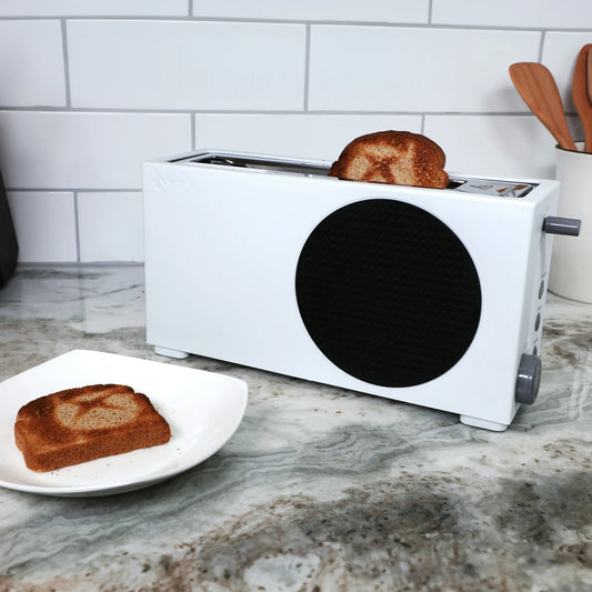 Compact Electric Slice Toaster with Detachable Crumb Tray