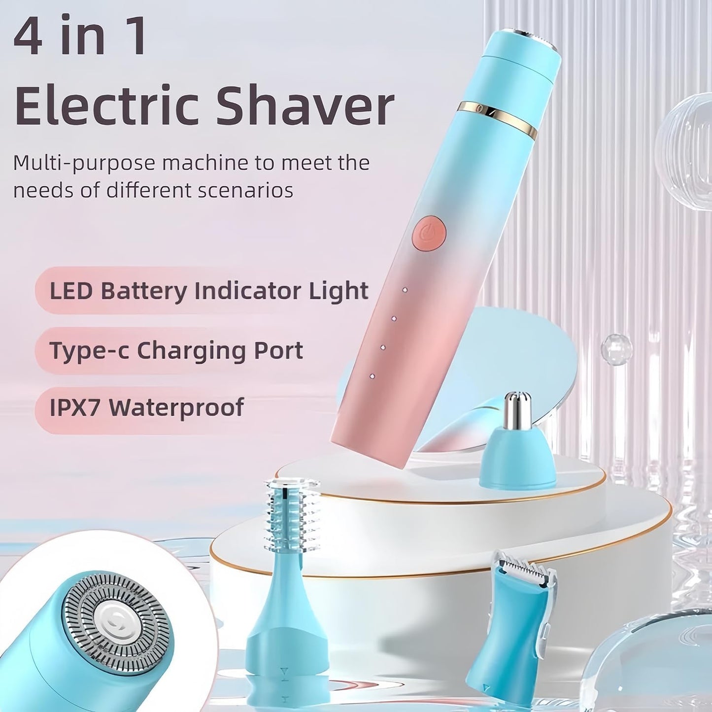 Women's Eyebrow and Facial Hair Trimmer Electric Rechargeable