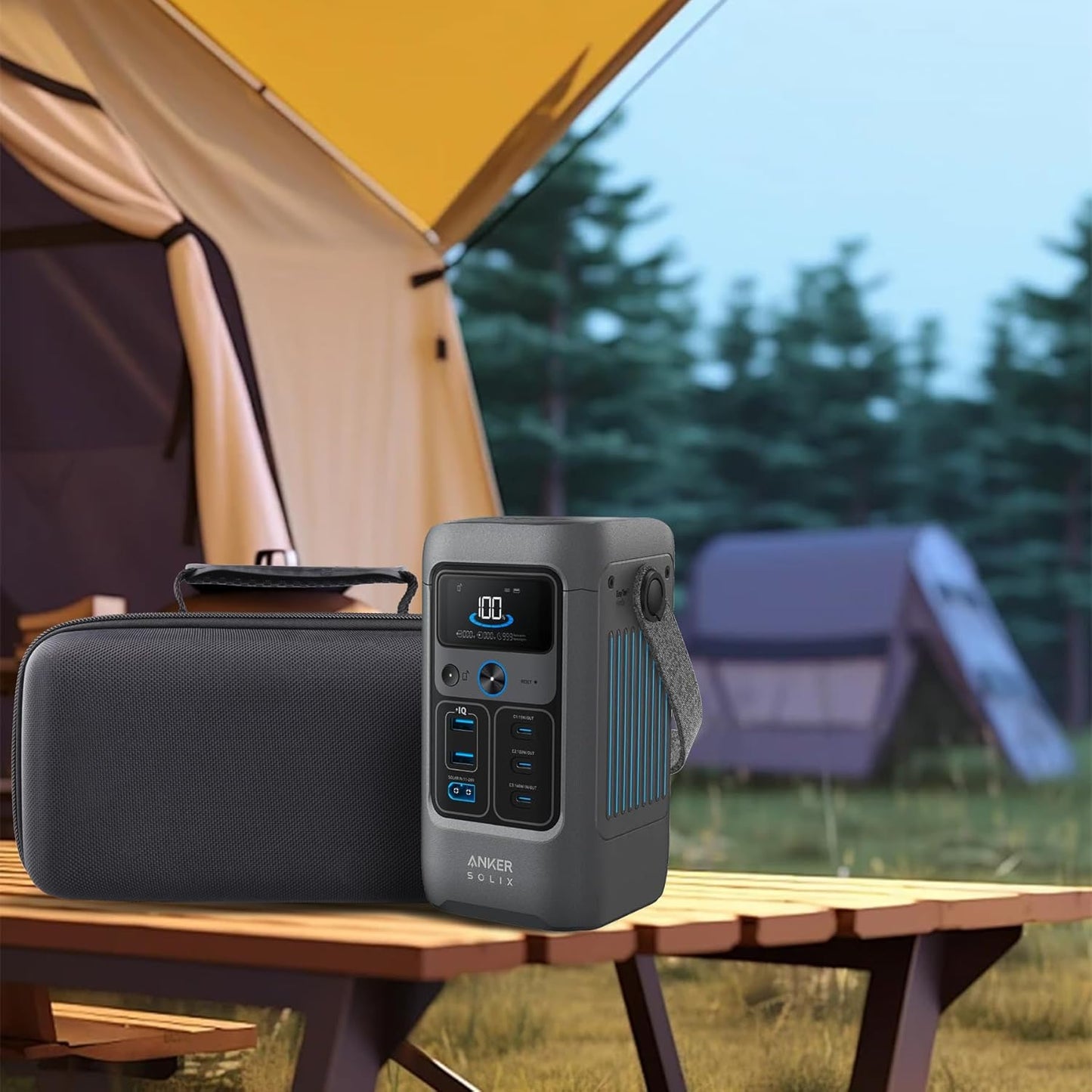 Dustproof Protective Case for Anker Solix Portable Power Station Black