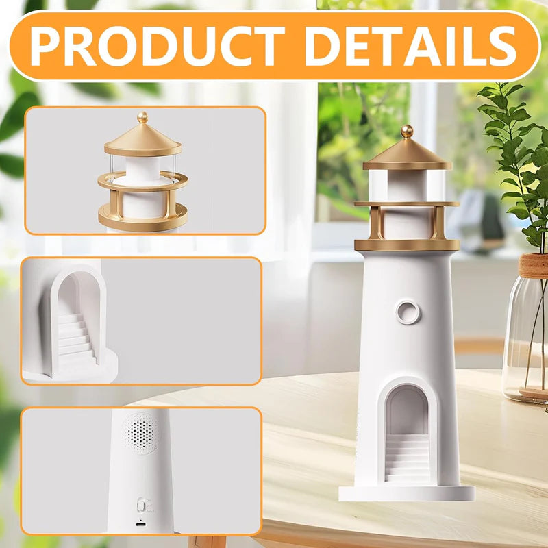 Cute Lighthouse Moonlight Projection Lamp for Gifting Bedroom and Kids Room