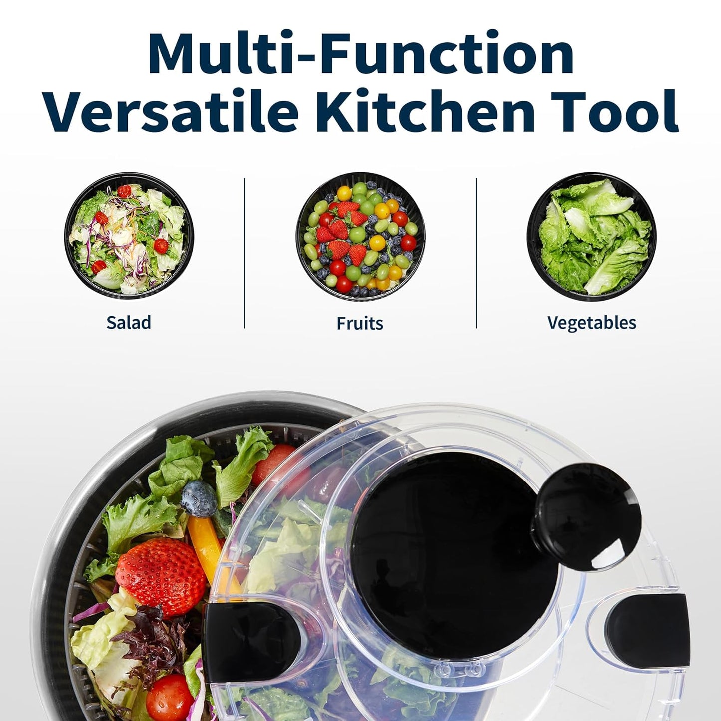 Crank Handle Salad Spinner Lettuce Dryer and Vegetable Washer