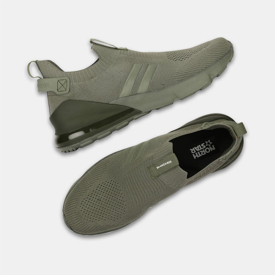 Chic Green Woven Casual Sneakers for Men Lightweight Everyday Footwear