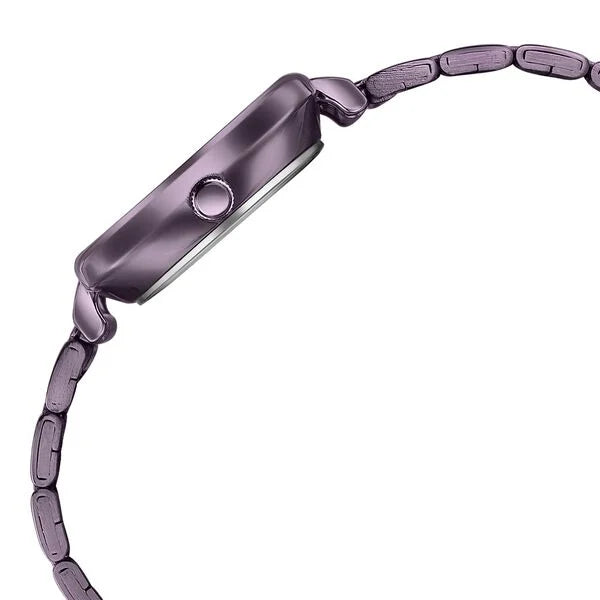 Classic Women’s Quartz Analog Watch with Purple Dial and Stainless Steel Bracelet