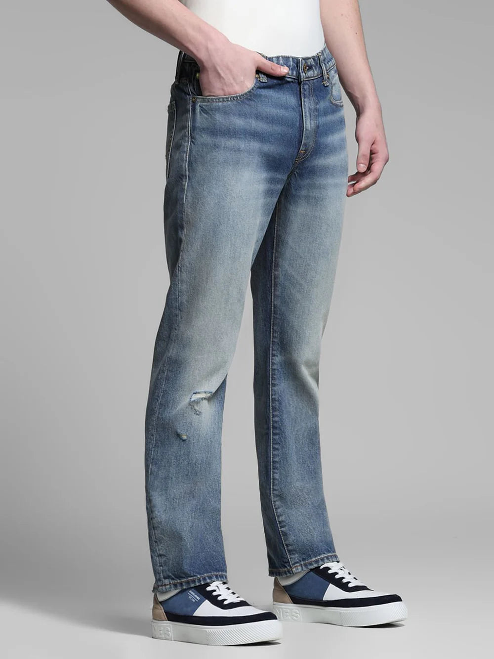 Versatile Blue Regular Fit Clark Jeans for Work Leisure and Travel