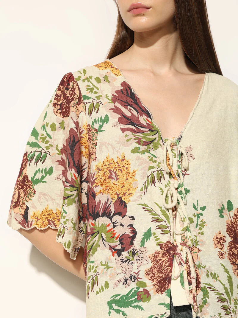 Trendy Loose Fit Women’s Multi-Colour Print Top Comfortable Streetwear Summer Outfit