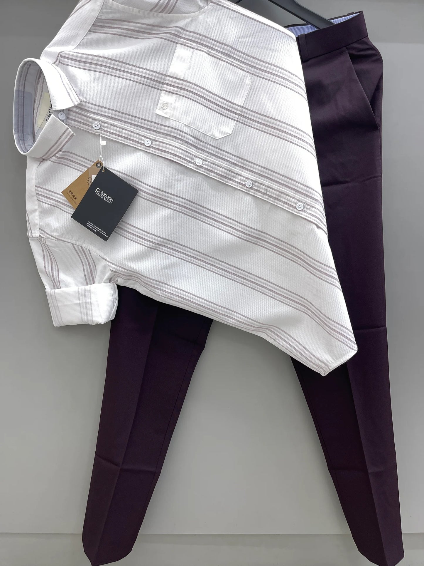 Fashionable Striped Shirt with Trouser Pants for Men for Trendy Formal and Office Outfits