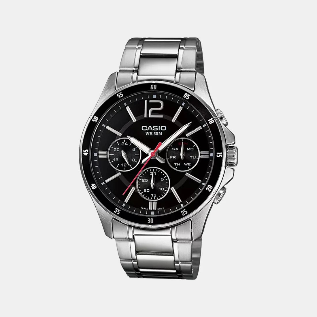 Premium Men’s Stainless Steel Analog Watch with Chronograph Function