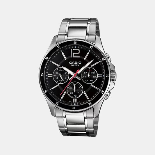 Premium Men’s Stainless Steel Analog Watch with Chronograph Function