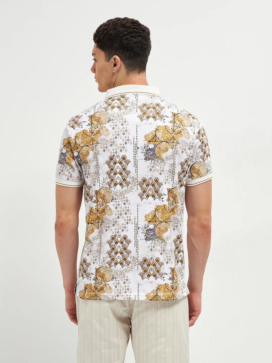 Fashionable Printed Polo T-Shirt for Men Smart Casual Outings