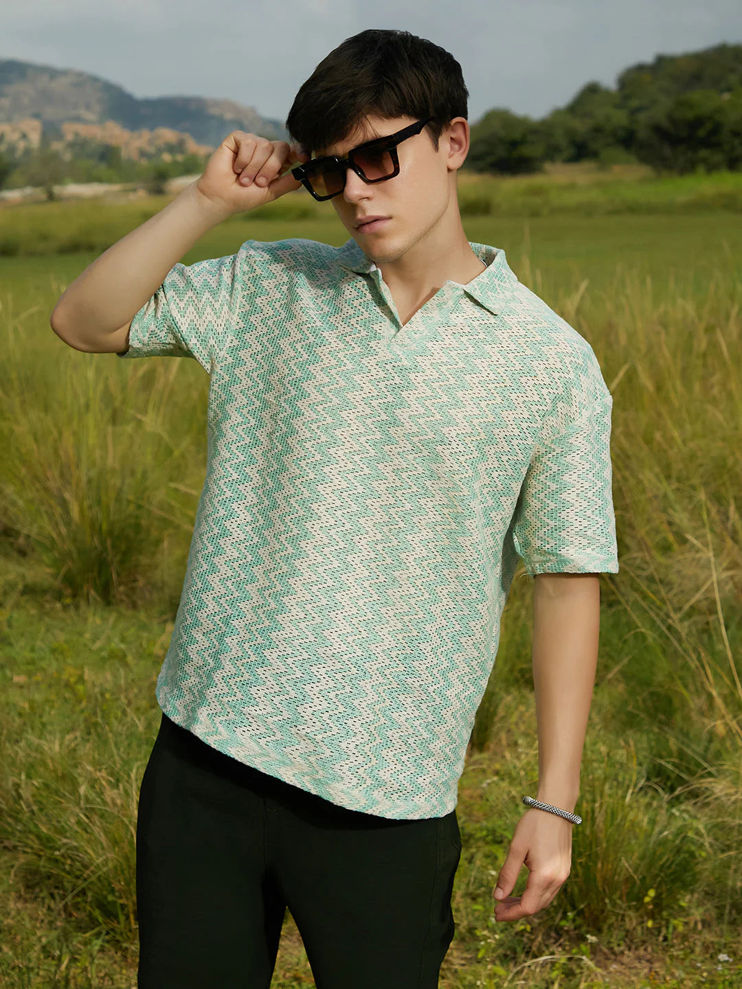 Comfortable Men’s Polo T-Shirt Tidal Knit Perfect for Daily Wear