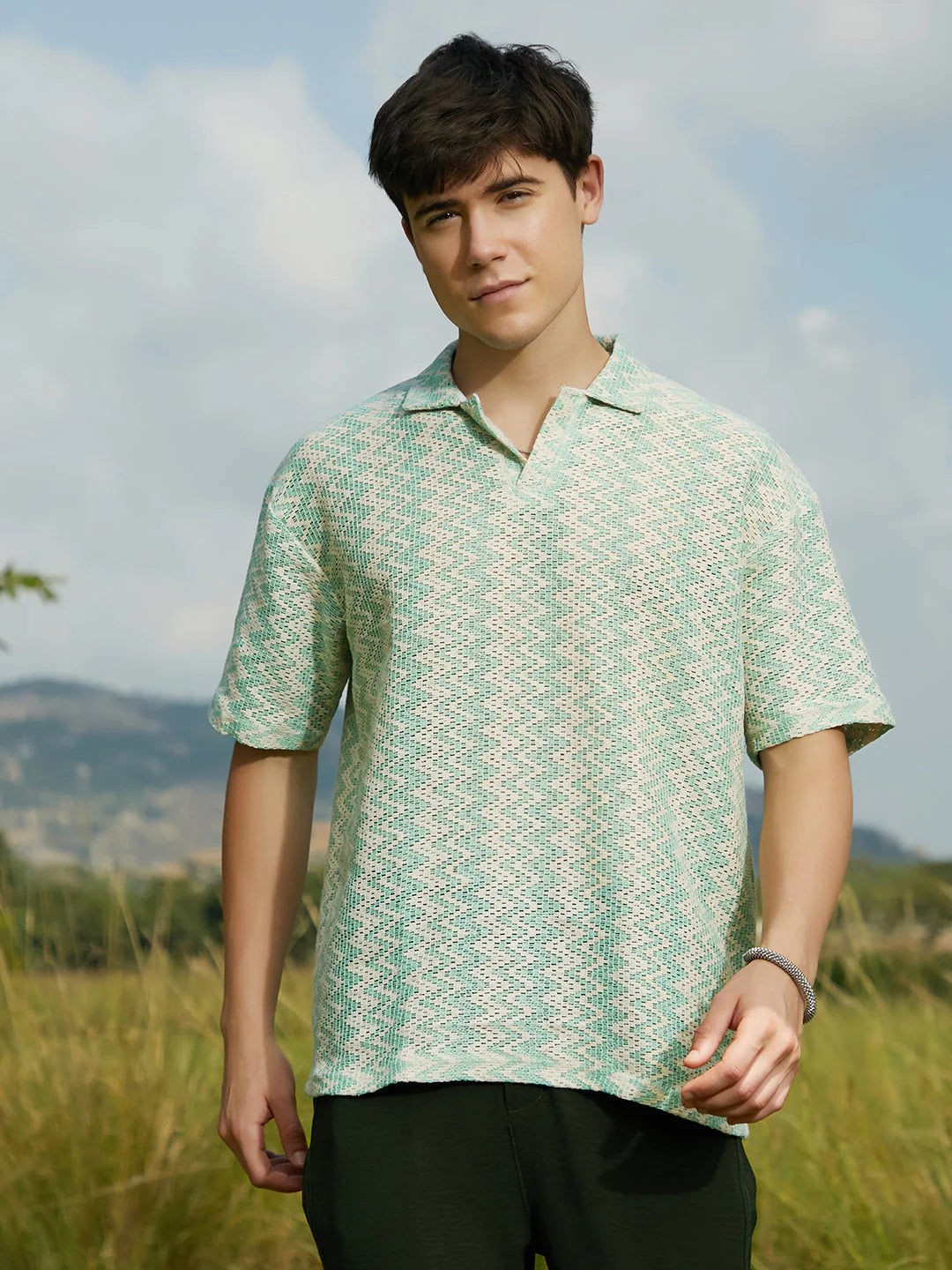 Comfortable Men’s Polo T-Shirt Tidal Knit Perfect for Daily Wear