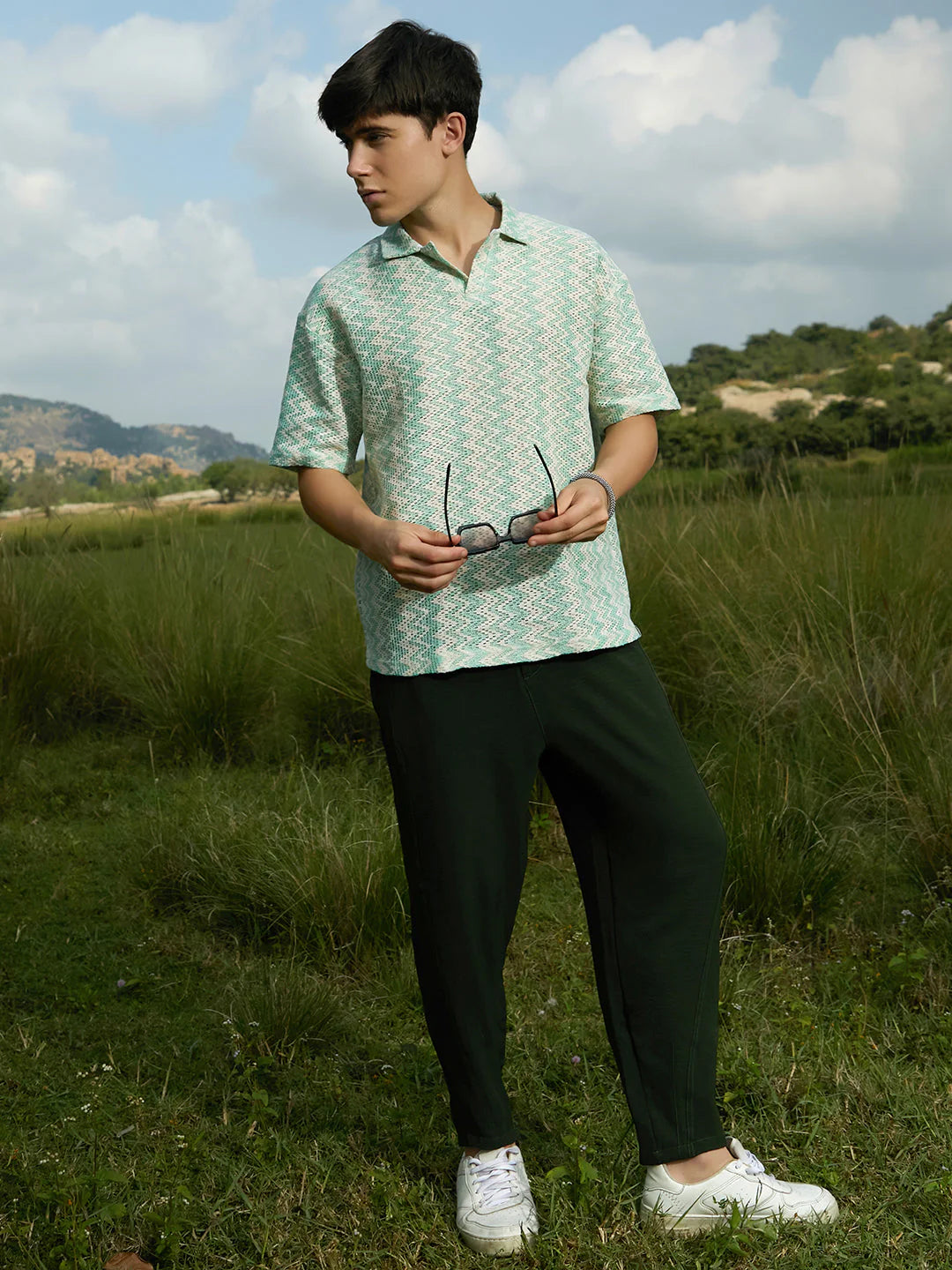 Comfortable Men’s Polo T-Shirt Tidal Knit Perfect for Daily Wear