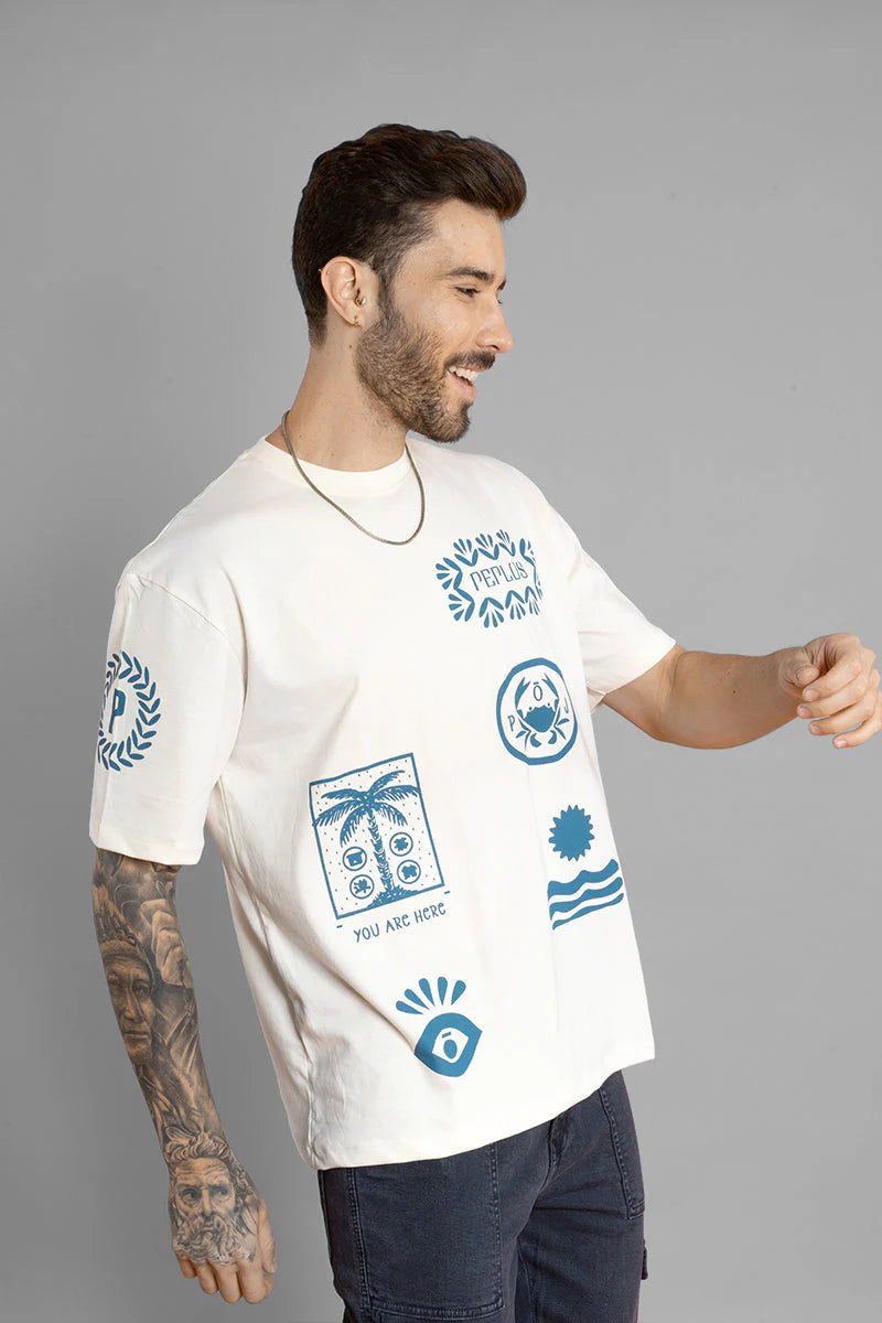 Fashionable Men’s Oversized T-Shirt in Fawn for Weekend Outings