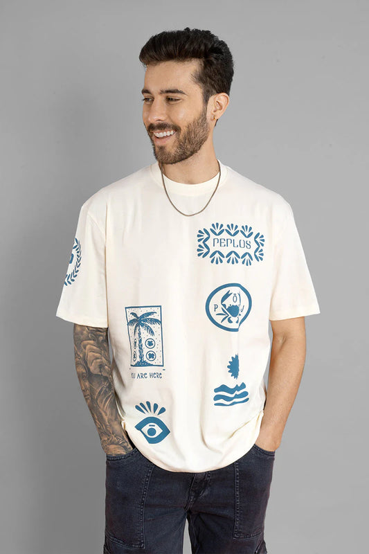 Fashionable Men’s Oversized T-Shirt in Fawn for Weekend Outings