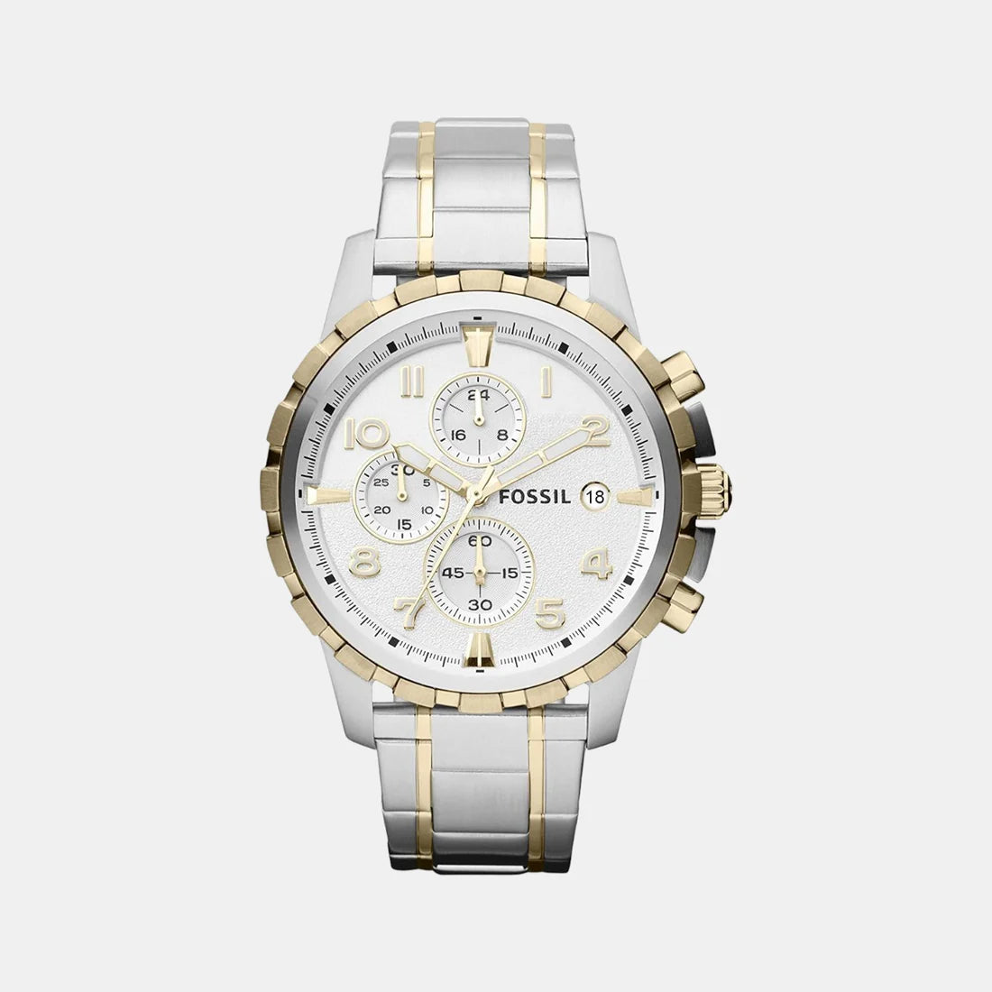 Fashionable Men’s Chronograph Watch with Silver Face and Durable Stainless Steel Strap